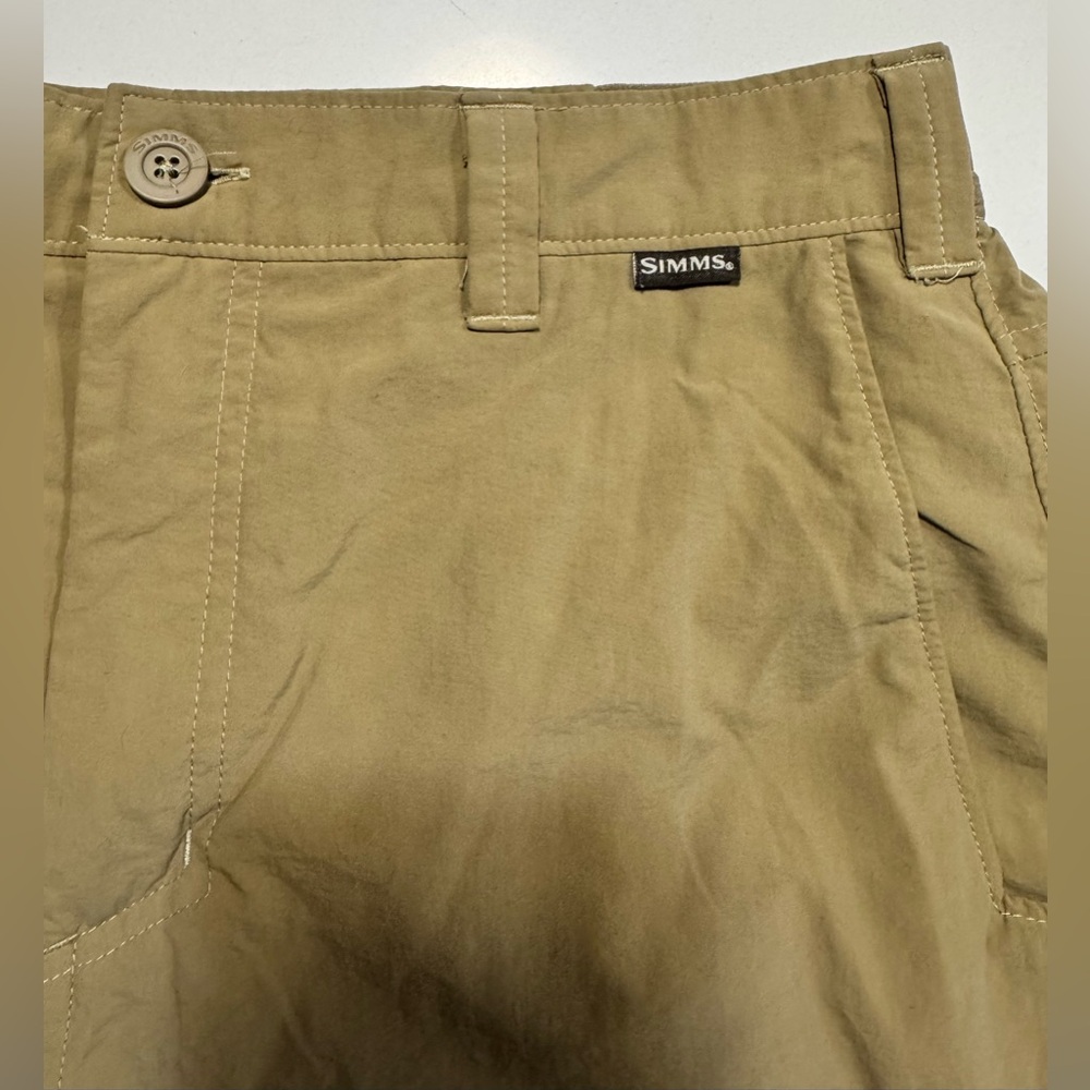 Simms Mens 32 Super-light Fishing Hiking Pants 100% Nylon Wicking Quick Dry Tan - Picture 5 of 13